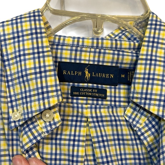 Classic Blue and Yellow Plaid Men's Shirt - Picture 2 of 5